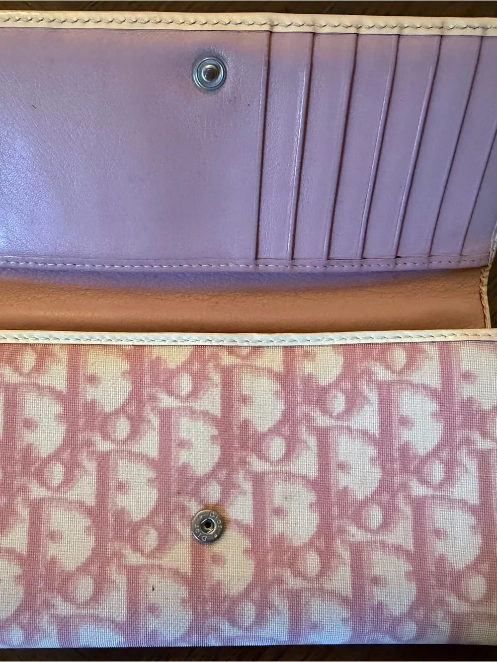 Christian Dior Galliano “2” vintage pink trotter continental wallet Pre-loved